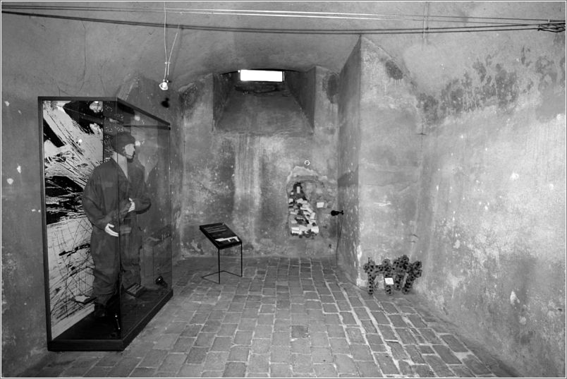 Inside view of the crypt showing the ventilation shaft, the site is now a museum - memorial